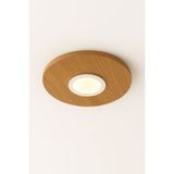 UltraMint Yuvarlak Meşe Kaplama LED Tavan Aydınlatması 42 Cm, Şık ve Modern Tasarım - Seçenek 1 - Ahşap - Ceviz