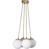 UltraMint Zaragoza Modern Tasarım 4'lü Beyaz Camlı Avize, Salon, Mutfak ve Yatak Odası Için - Seçenek 1 - Ahşap - Bej - Siyah