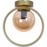 UltraMint Zümrüt Modern Hol Antre Çocuk Odası Mutfak Salon Ledli Beyaz Camlı Avize - Seçenek 1 - Altın