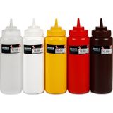 UltraNova Geniş Ağzlı 1000 ml Beyaz Kapaqlı Ketçap ve Mayonez Şişesi (1 Adet) - Seçenek 1