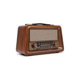 UltraNova Vaelmont Gerçek Eskitme Görünüm Nostaljik Ahşap Radyo Alarm Saatli Radyo - Siyah