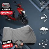 ULTRASHOP Daelim Dart 125 Motosiklet Brandası Arka Çanta Uyumlu Su Geçirmez Motosiklet Branda