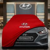 ULTRASHOP Hyundai Accent Hatchback (2017 - ) Kırmızı Kumaş Oto Branda Araca Özel Penye Araba Brandası Araç Örtüsü