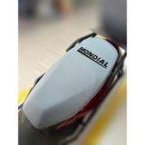 ULTRASHOP Mondial 50 Tt Gri Sele Kılıfı Su Geçirmez Motosiklet Sele Kılıfı Logolu Sele Koltuk Kılıfı-X
