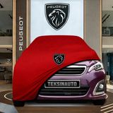 ULTRASHOP Peugeot 108 Top (2018 - ) Kırmızı Kumaş Oto Branda Araca Özel Penye Araba Brandası Araç Örtüsü