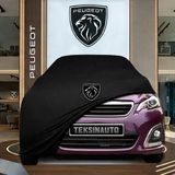 ULTRASHOP Peugeot 108 Top (2018 - ) Siyah Kumaş Oto Branda Araca Özel Penye Araba Brandası Araç Örtüsü