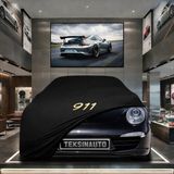 ULTRASHOP Porsche 911 991 Cabriolet Kumaş Oto Branda Araç Brandası Siyah Renk Kumaş Penye Araba Brandası Pratik Araç Örtüsü