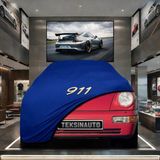 ULTRASHOP Porsche 911 Targa 964 (1989-1993) Kumaş Oto Branda Araç Brandası Mavi Renk Kumaş Penye Araba Brandası Pratik Araç Örtüsü