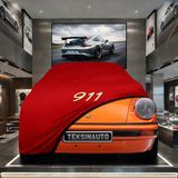 ULTRASHOP Porsche 911 Targa Kumaş Oto Branda Araç Brandası Kırmızı Renk Kumaş Penye Araba Brandası Pratik Araç Örtüsü
