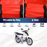 ULTRASHOP Suzukı An 125 Hk Motosiklet Brandası Su Geçirmez Branda Kırmızı Branda Motor Branda M - Bağlantı Klipsi