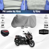 ULTRASHOP Ultra Shop Yamaha X-Max 250 Tech Max Uyumlu Motosiklet Brandası Çanta Topcase Uyumlu Motor Brandası - Gri
