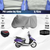 ULTRASHOP Ultra Shop Yukı TK50Q3 Picasso 50 Uyumlu Motosiklet Brandası Çanta Topcase Uyumlu Motor Brandası - Gri