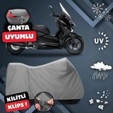 ULTRASHOP Yamaha X-Max 250 Iron Max Abs Motosiklet Brandası Arka Çanta Uyumlu Su Geçirmez Motosiklet Branda