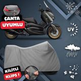 ULTRASHOP Yamaha X-Max 400 Tech Max Motosiklet Brandası Arka Çanta Uyumlu Su Geçirmez Motosiklet Branda