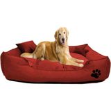 Ultrasoft Büyük Irk Köpek Yatağı Yıkanabilir Yüksek Kaliteli Kumaş Pati Işlemeli - Bordo - 80 x 100 cm