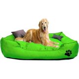 Ultrasoft Büyük Irk Köpek Yatağı Yıkanabilir Yüksek Kaliteli Kumaş Pati Işlemeli - Yeşil - 80 x 100 cm