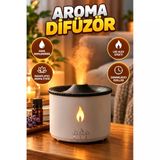 Ultrasonik Aroma Difüzörü – Led Alev Efektli Hava Nemlendirici Ve Gece Lambası