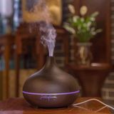 Ultrasonik Aroma Hava Nemlendirici Hava Difüzör Kokulu Uçucu Yağ Difüzör 500 ml Kumandalı Led Işıklı Koyu Kahverengi