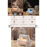 Ultrasonik Damla Hava Nemlendirici 300ML Ledli Gece Lambası Aroma Difüzör Kumandalı Buhar Makinesi - Beyaz
