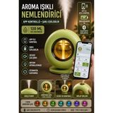 Ultrasonik Hava Nemlendirici Aroma Difüzör 120ml USB ve Pilli Çalışan Uygulama Kontrolü Zaman Ayarlı ( Yeşil )