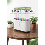 Ultrasonik Hava Nemlendirici Buhar Makinesi 6 Sprey Rgb Modlu Sese Duyarlı 900ML - Beyaz