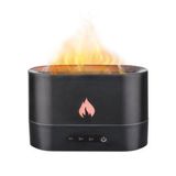 Ultrasonik Hava Nemlendirici Buhar Makinesi Alev Simülasyonlu 250Ml Aroma Difüzörü Siyah