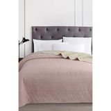 Ultrasonik Kapitoneli Doremi Çift Taraflı Çift Kişilik Yatak Örtüsü Pudra - 200 x 220 cm