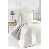 Ultrasonik Kapitoneli Elite Tek Kişilik Yatak Örtüsü Krem - 180 x 230 cm