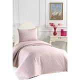 Ultrasonik Kapitoneli Elite Tek Kişilik Yatak Örtüsü Pudra - 180 x 230 cm