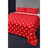 Ultrasonik Kapitoneli Leman Çift Kişilik Pike Takımı 195X235 Cm Kırmızı