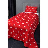 Ultrasonik Kapitoneli Leman Tek Kişilik Pike Takımı 160X235 Cm Kırmızı