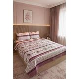 Ultrasonik Kapitoneli Rossera Çift Kişilik Pike Takımı 195X235 Cm Lila