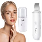 Ultrasonik Spatula Yüz Akne Giderici Siyah Nokta Temizleme Cihazı Ve Soğuk Buhar Makinesi 2 Li Set