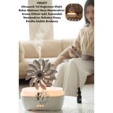 Ultrasonik Yel Değirmeni 300ML Hava Nemlendirici Aroma Difüzör 7 Ledli Kumandalı Buhar Makinesi - Beyaz