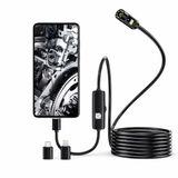 ULTRATEKNO 10 Metre Çift Kameralı Endoskop Kamera 1440P HD, 8 mm IP68 | 8 LED Aydınlatma, iPhone & Android Uyumlu, 5m / 10m Kablo Seçeneği, 2.0 MP CMOS Sensör, Sert Kablolu Yılan Kamera