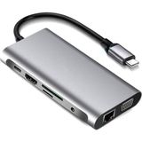 Ultratekno 11 İn 1 Type-C To Usb Hub Port Uyumlu Adaptör Hdmı 4X Usb Lan Vga Sd Card Çevirici Çoklayıcı