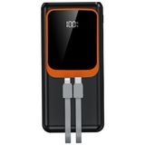 UltraTekno 20.000 Mah Powerbank 22.5W Hızlı Şarj Taşınabilir Şarj Cihazı Çok Kablolu Dijital Göstergeli - Siyah