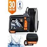 ULTRATEKNO 30 Metre Endoskop Kamera 1080P HD Boru İçi Görüntüleme Kamerası 4.3" IPS Ekranlı IP67 Su Geçirmez Yılan Kamera