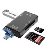 ULTRATEKNO 6in1 Tablet Telefon Uyumlu Micro SD Hafıza Kartı ve USB Flash Bellek , Klavye , Mouse OTG Çevirici