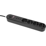 Ultratekno Akım Korumalı 4'lü Priz 3 Port Usb Çoklu Grup Priz 2 Metre Kablo 10a - Siyah