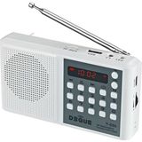 UltraTekno Bluetoothlu Deprem ve Acil Durum Radyosu 18650 Pilli Şarjlı Fm Radyo USB Tf Kart Destekli Type-C Şarjlı LED Fenerli Taşınabilir Radyo Y-096 - Beyaz