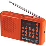UltraTekno Bluetoothlu Deprem ve Acil Durum Radyosu 18650 Pilli Şarjlı Fm Radyo USB Tf Kart Destekli Type-C Şarjlı LED Fenerli Taşınabilir Radyo Y-096 - Turuncu