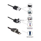 UltraTekno Endoskop 3 In 1 Yılan Kamera USB Micro USB Type-C Sert Kablo 2-5-10-15-20 Metre - 15 Metre