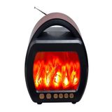 UltraTekno FP-535 El Fenerli Büyük Boy Nostaljik Radyo Fm Ahşap Şömine Görünümlü Bluetooth Hoparlör - Kahverengi