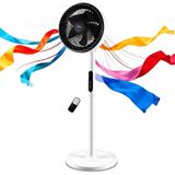 UltraTekno FS-1683HR 10 Inç Hava Sirkülasyonlu Vantilatör 80W Uzaktan Kumandalı Dokunmatik Sessiz Ayaklı Fan 90° Salınımlı Zemin Vantilatör - Beyaz