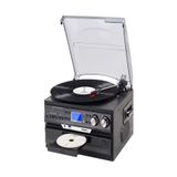 UltraTekno Hepsi Bir Arada Elektrikli Vintage Plak Çalar CD Çalar Kaset USB Bluetooth Tf Aux Kumandalı Pikap