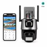 Ultratekno Ic-D9 8Mp Çift Lens Ptz Wifi Ip Güvenlik Kamerası İcsee İnsan Takipli Renkli Gece Görüşlü Sesli Alarmlı