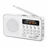 Ultratekno L-938 Şarjlı Taşınabilir FM Radyo | Dijital Ekranlı | USB/TF/SD/AUX Destekli | BL-5C Bataryalı Cep Radyosu (Beyaz)