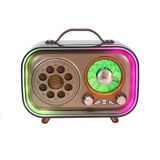 Ultratekno M-1315BT Retro Radyo Şarjlı Açık Gri Bluetooth Hoparlör