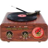 UltraTekno M-1317BT Özel Tasarım Ahşap Görünümlü Retro Vintage Nostaljik Radyo & Bluetootlu Mini Fm Radyo - Koyu Ahşap